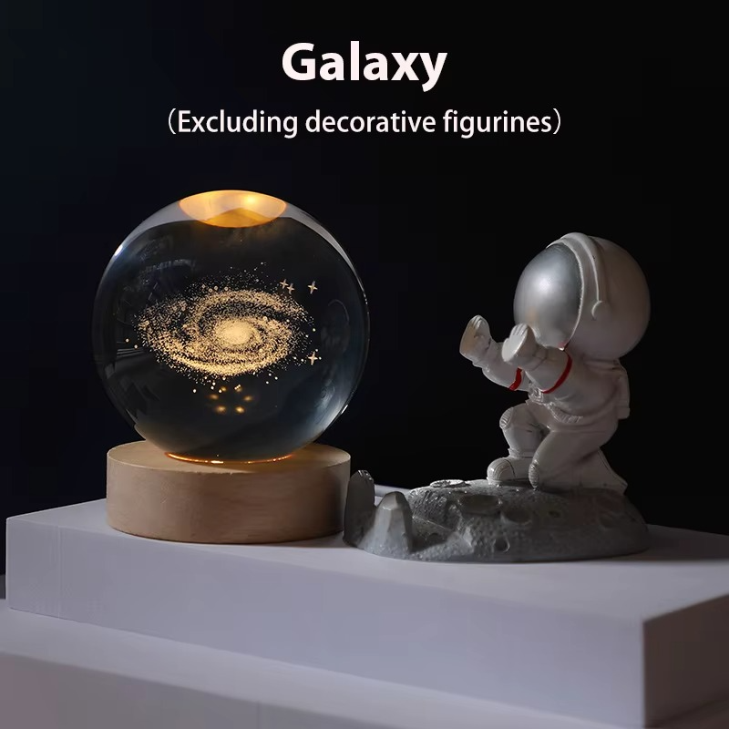 Crystal Ball Night Light LED Galaxy Children Night Lamp For Bedroom Ambient Light Creative Gift Night Light USB Led Light