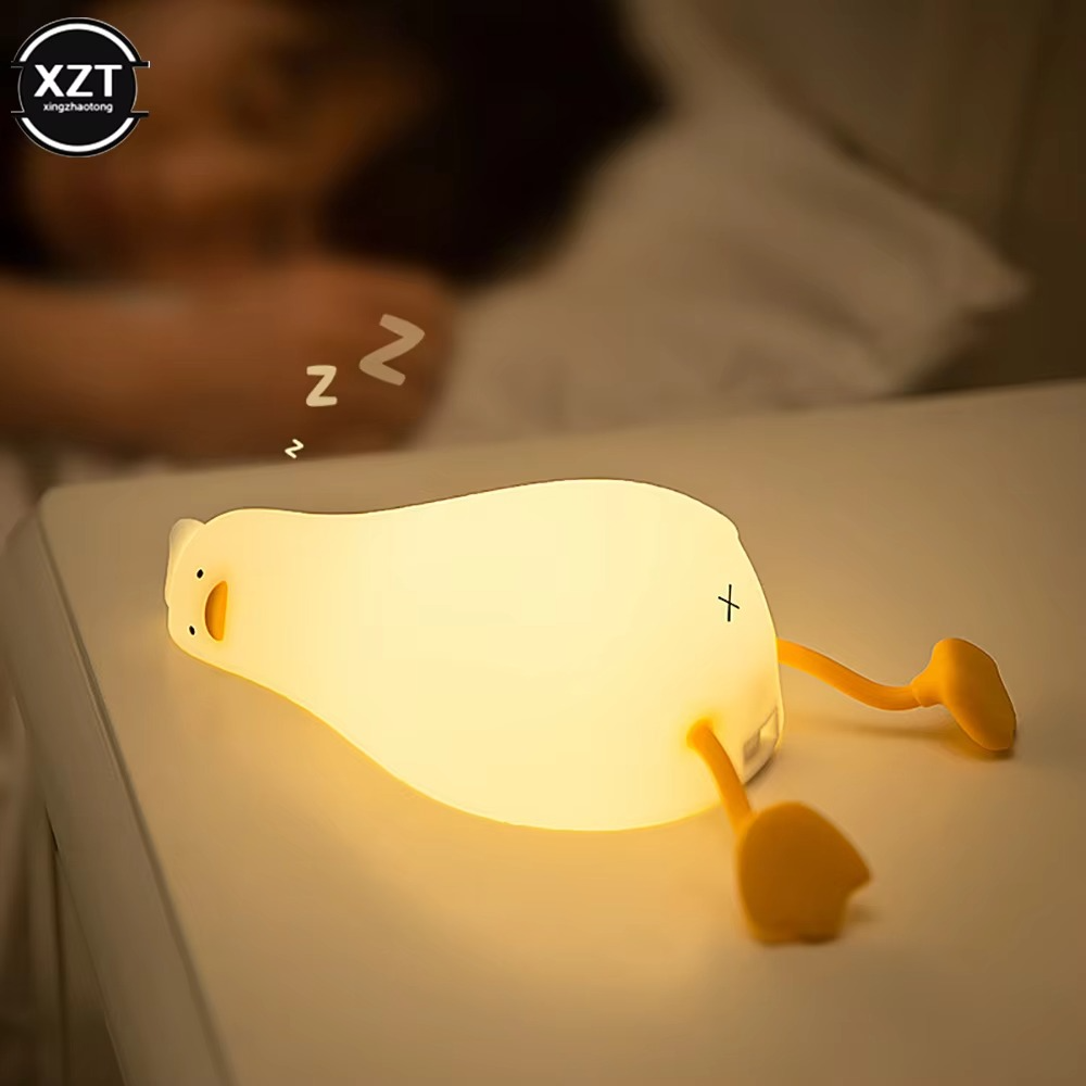 Rechargeable Silicone Duck Night Light for Kids’ Bedtime - Soft Lamp, Portable Decoration & Child Gift - Nursery/Playroom Ador